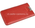 Кожаный чехол для Sony Xperia P BeyzaCases Retro Super Slim Strap, цвет flo red (BZ22182)